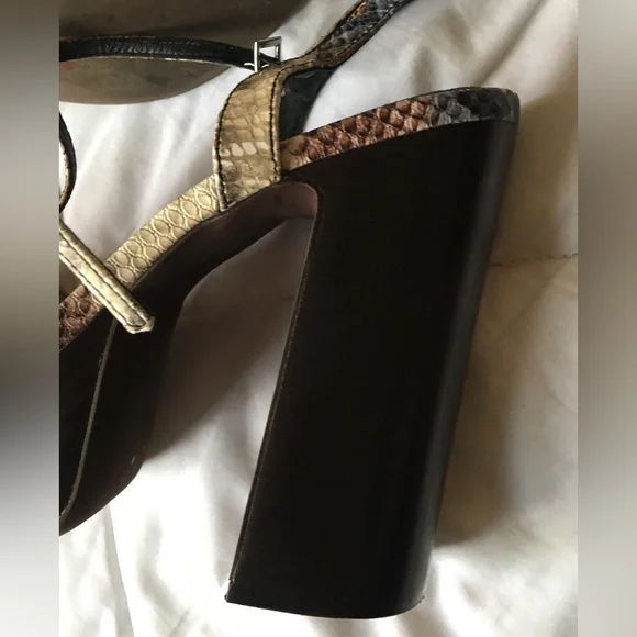 Jeffrey Campbell x Free People Platform Snakeskin 70s Strappy Block Heels ๐ - Picture 14 of 14